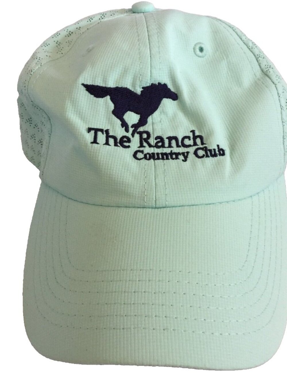 THE RANCH COUNTRY CLUB HORSE EQUESTRIAN CAP HAT WOMENS S BLUE EMBROIDERED